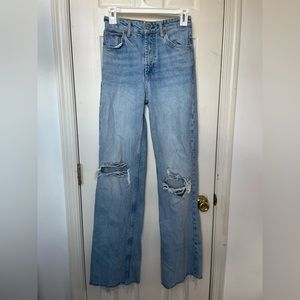 ZARA HIGH RISE WIDE LEG JEANS
